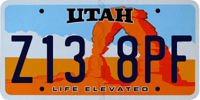 UT license plate Z138PF