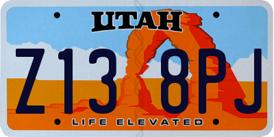 UT license plate Z138PJ