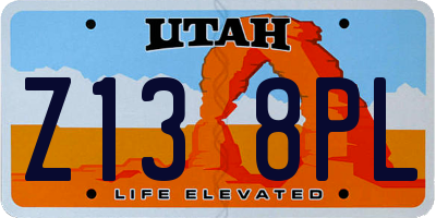 UT license plate Z138PL