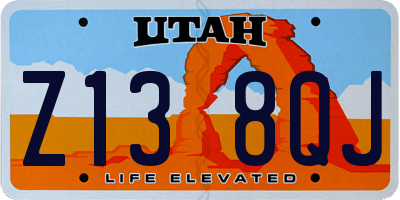 UT license plate Z138QJ