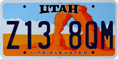 UT license plate Z138QM