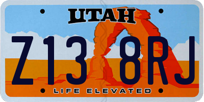 UT license plate Z138RJ