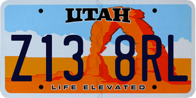 UT license plate Z138RL