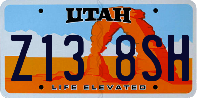UT license plate Z138SH