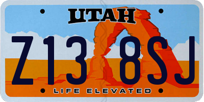 UT license plate Z138SJ