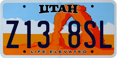 UT license plate Z138SL
