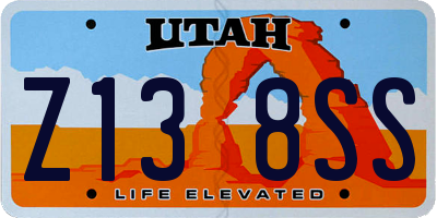 UT license plate Z138SS