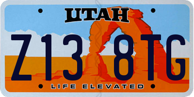UT license plate Z138TG