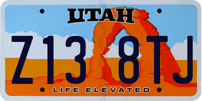 UT license plate Z138TJ