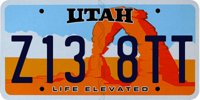UT license plate Z138TT