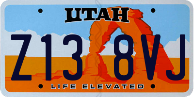 UT license plate Z138VJ