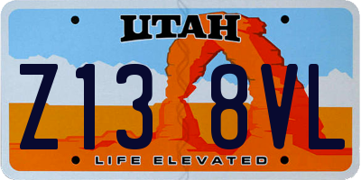 UT license plate Z138VL