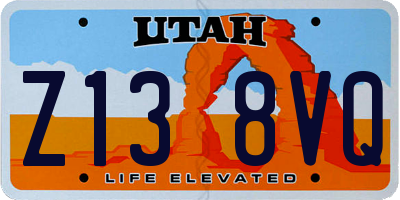 UT license plate Z138VQ