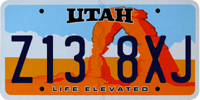 UT license plate Z138XJ