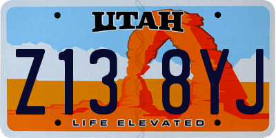 UT license plate Z138YJ