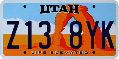 UT license plate Z138YK