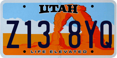 UT license plate Z138YQ