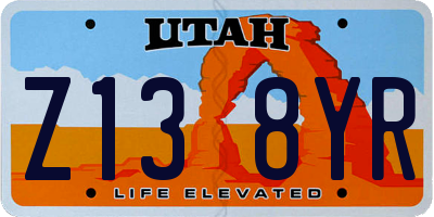 UT license plate Z138YR