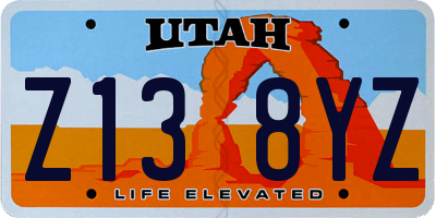 UT license plate Z138YZ