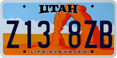 UT license plate Z138ZB