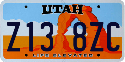 UT license plate Z138ZC