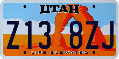 UT license plate Z138ZJ