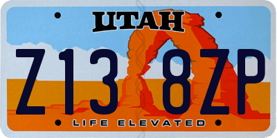 UT license plate Z138ZP