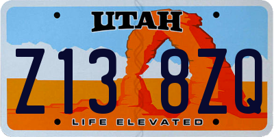 UT license plate Z138ZQ