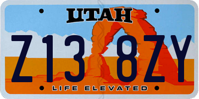 UT license plate Z138ZY