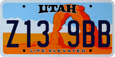 UT license plate Z139BB