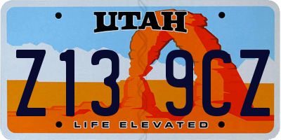 UT license plate Z139CZ