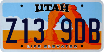 UT license plate Z139DB