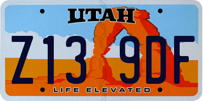 UT license plate Z139DF