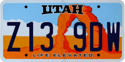 UT license plate Z139DW