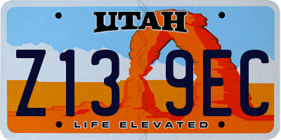 UT license plate Z139EC