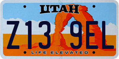UT license plate Z139EL