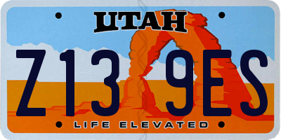 UT license plate Z139ES