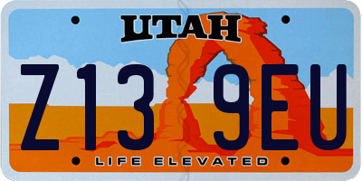 UT license plate Z139EU