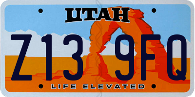 UT license plate Z139FQ