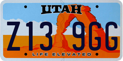UT license plate Z139GG