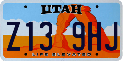 UT license plate Z139HJ