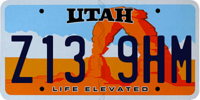 UT license plate Z139HM