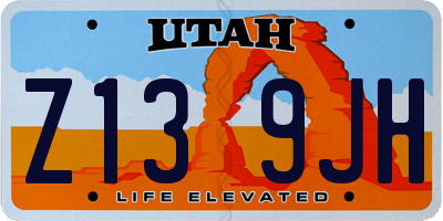 UT license plate Z139JH