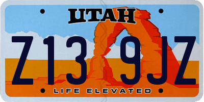 UT license plate Z139JZ