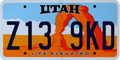 UT license plate Z139KD