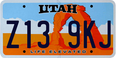 UT license plate Z139KJ