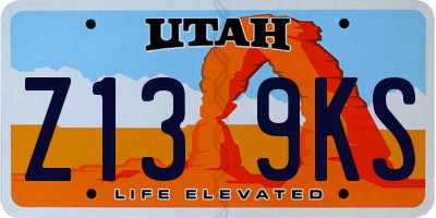 UT license plate Z139KS