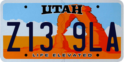 UT license plate Z139LA