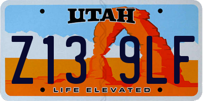 UT license plate Z139LF