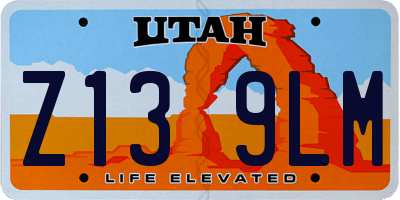 UT license plate Z139LM